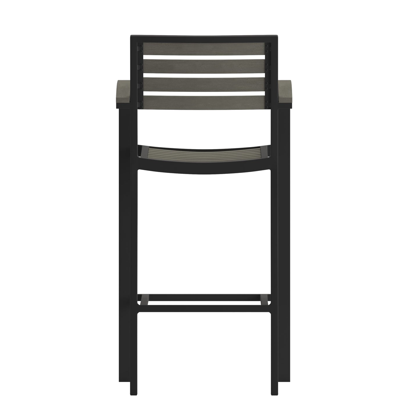 Gray Wash Bar Stool with Arms XU-DG-HW6036B-ARM-GY-GG