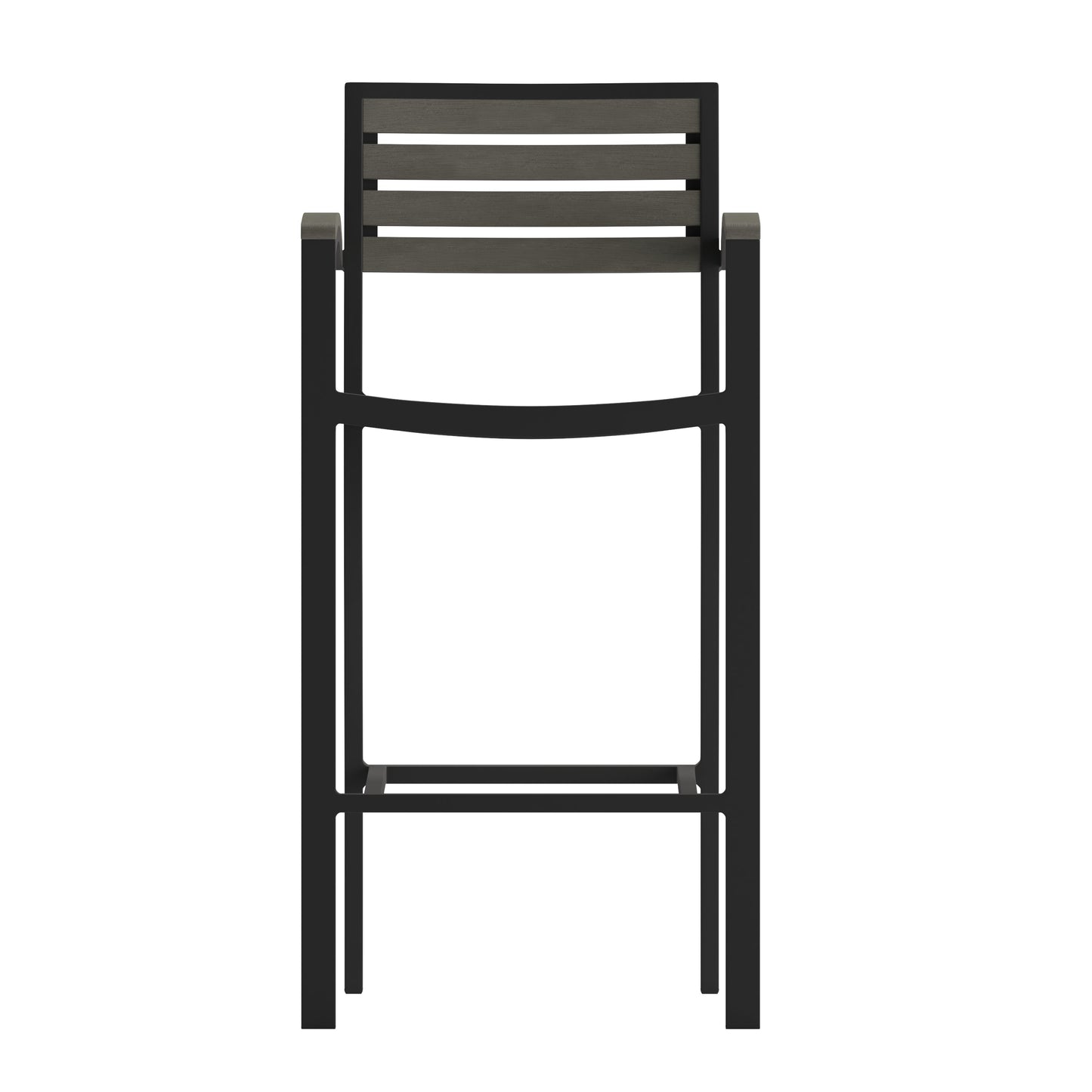 Gray Wash Bar Stool with Arms XU-DG-HW6036B-ARM-GY-GG