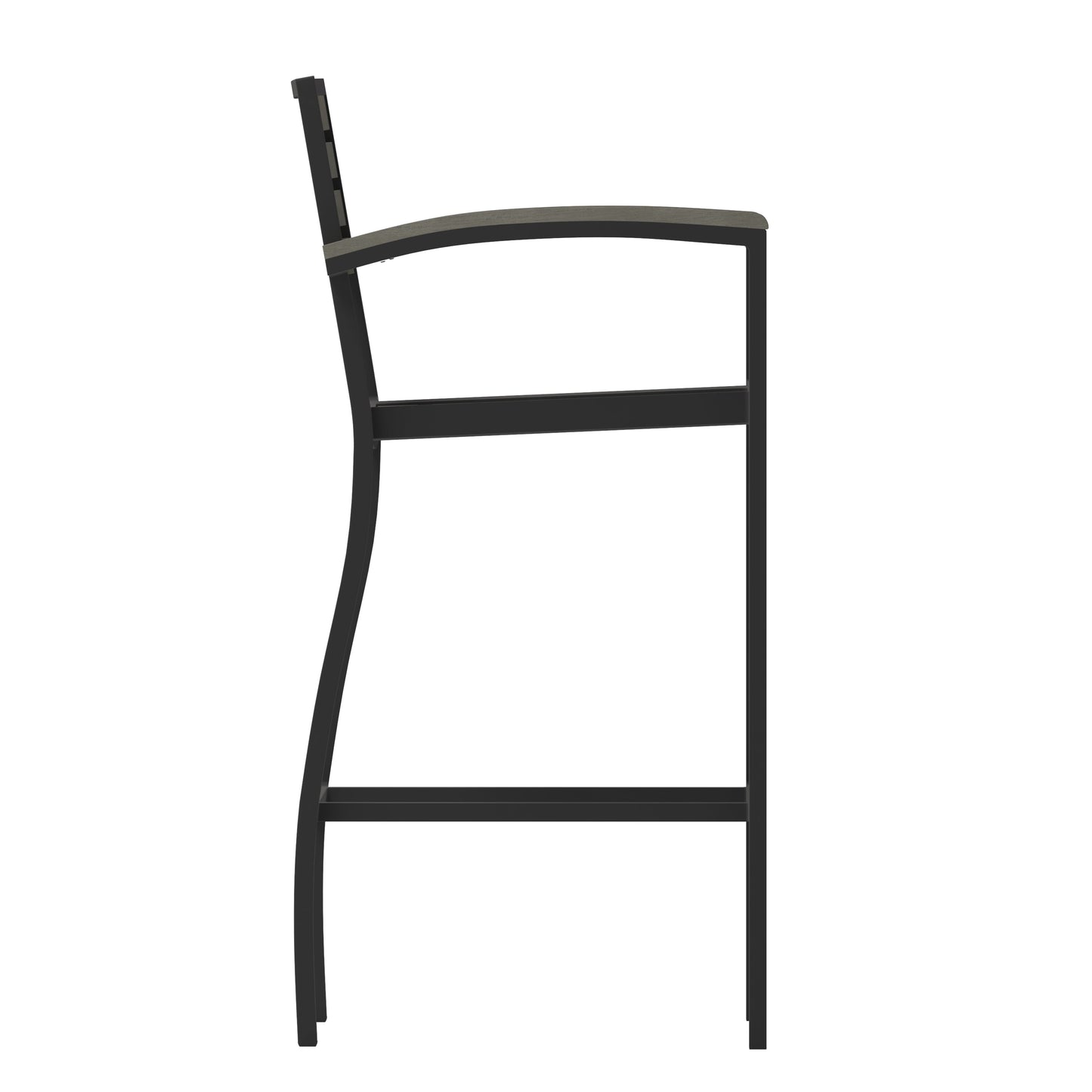 Gray Wash Bar Stool with Arms XU-DG-HW6036B-ARM-GY-GG