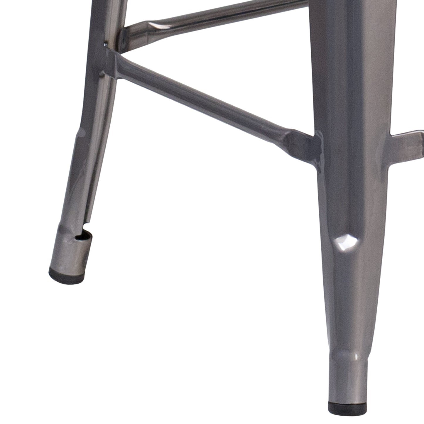 24" Clear No Back Metal Stool XU-DG-TP0004-24-GG