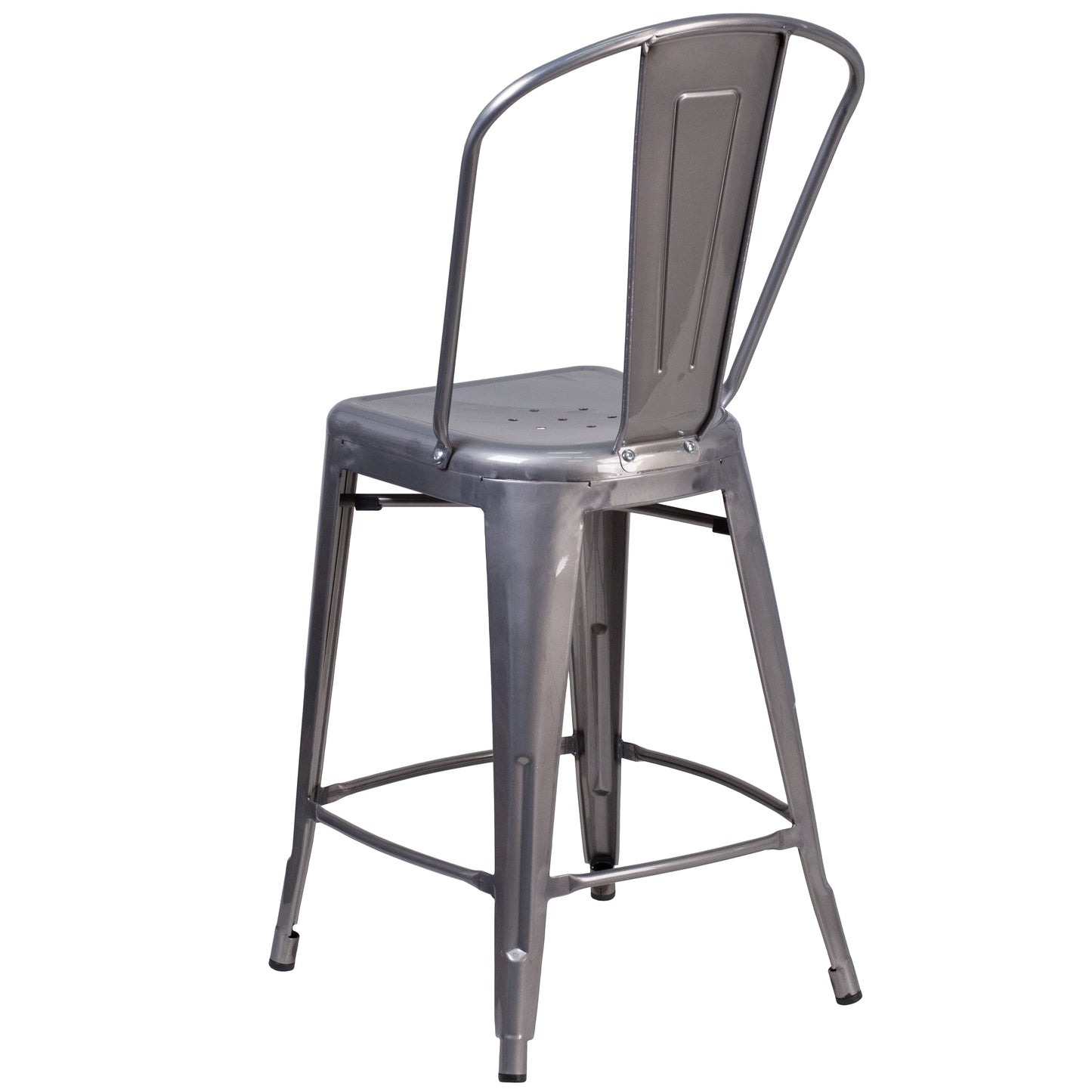 24" Clear Metal Indoor Stool XU-DG-TP001B-24-GG