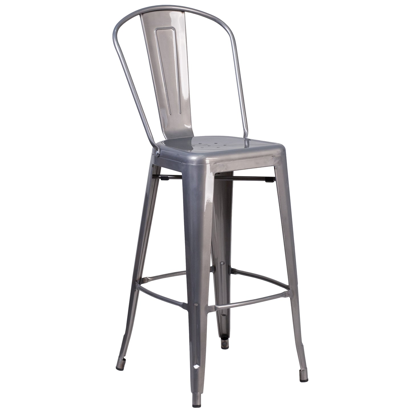 30" Clear Metal Indoor Stool XU-DG-TP001B-30-GG