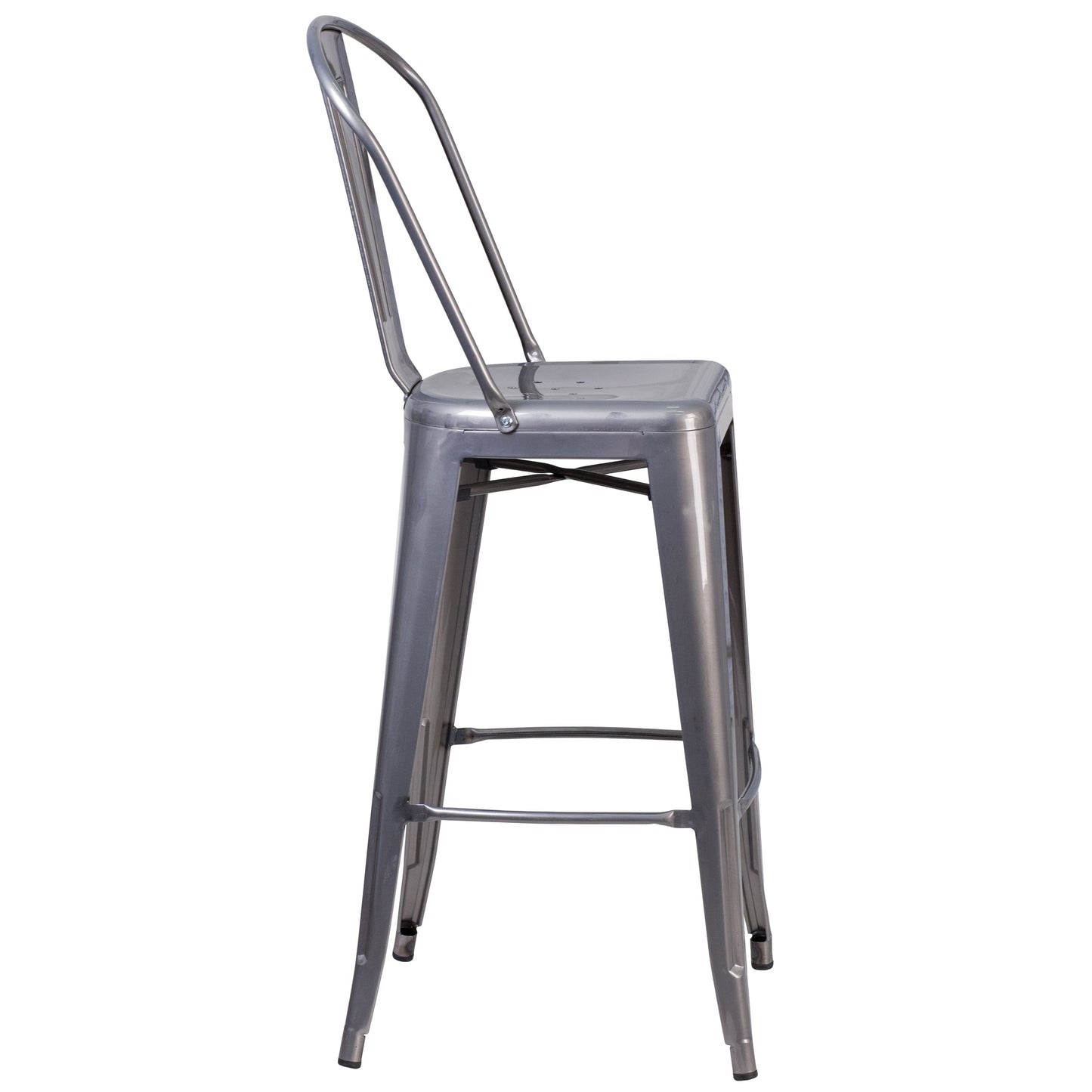 30" Clear Metal Indoor Stool XU-DG-TP001B-30-GG