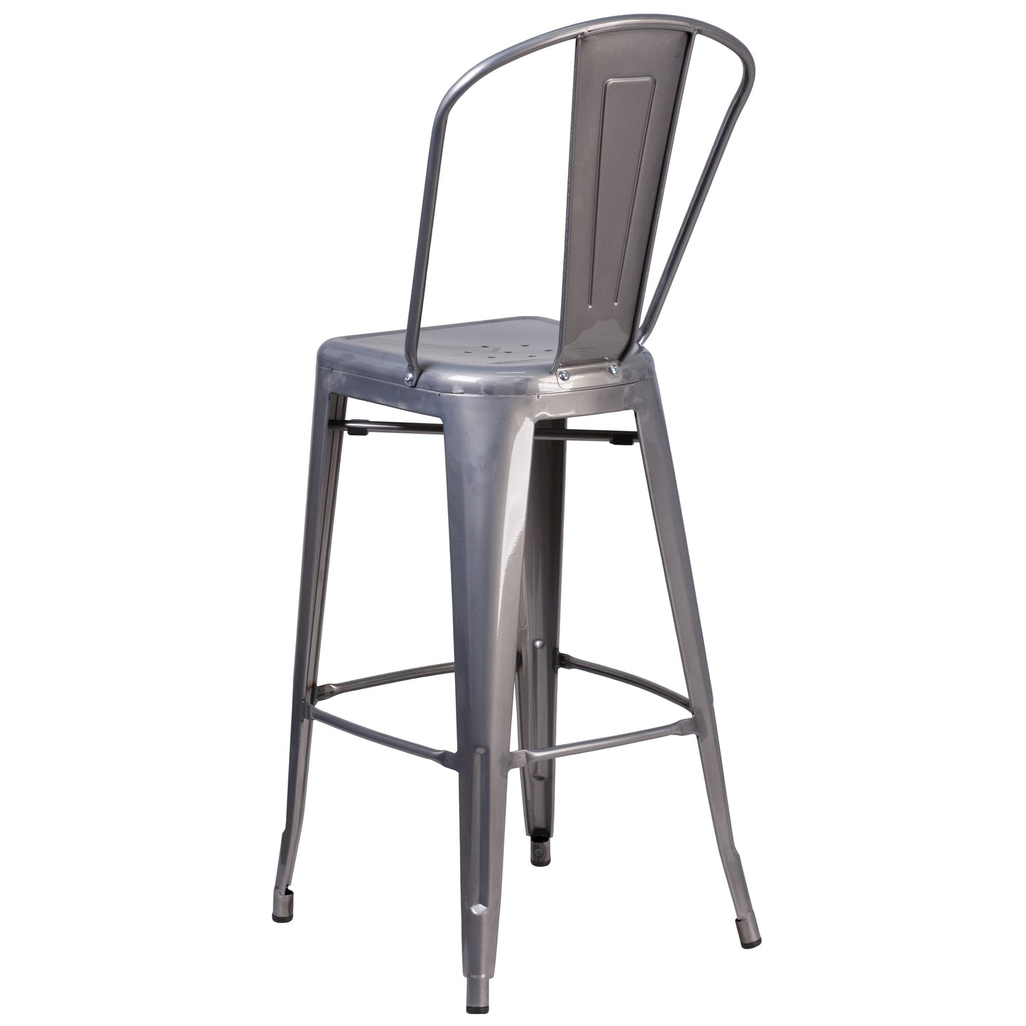 30" Clear Metal Indoor Stool XU-DG-TP001B-30-GG