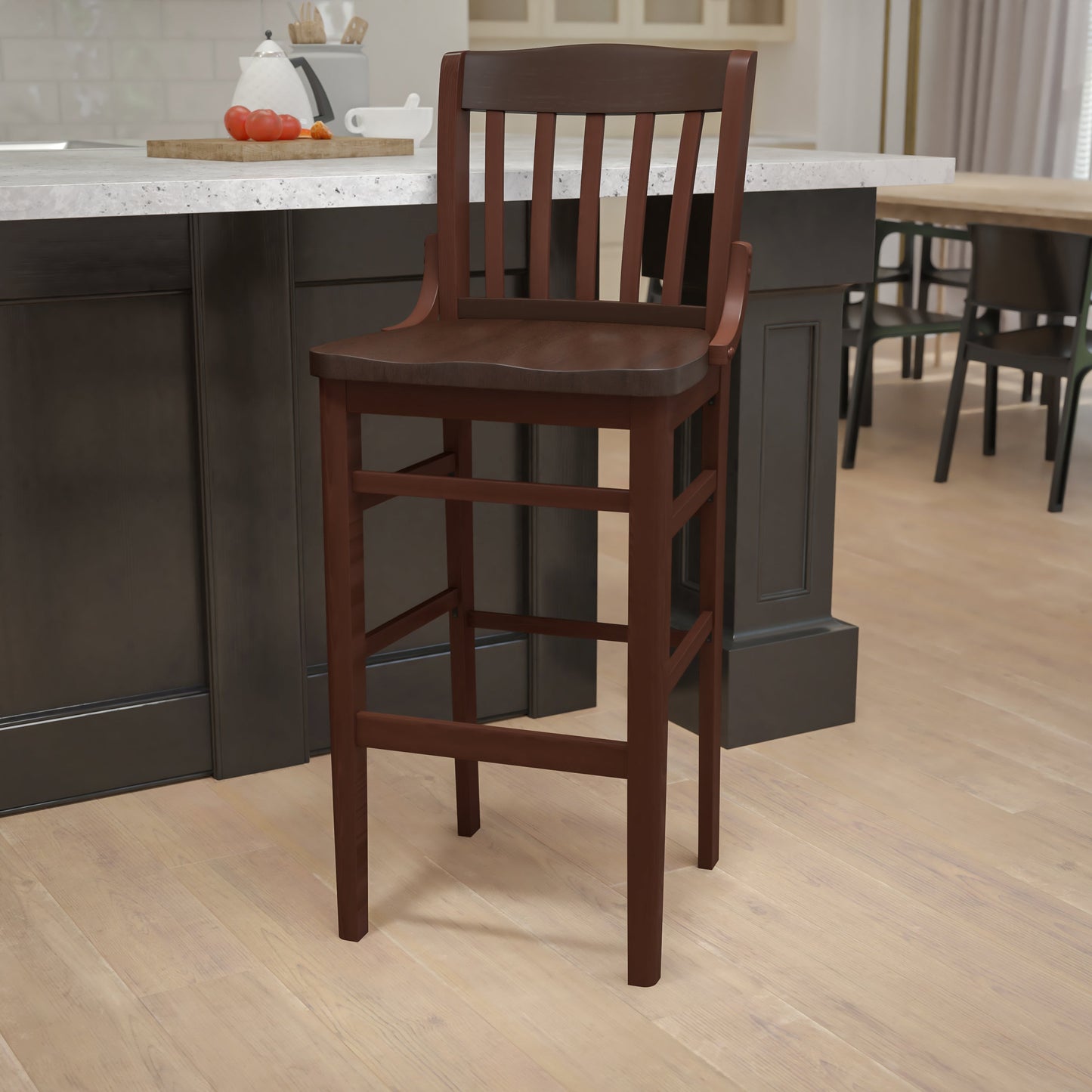 Walnut Wood Stool XU-DG-W0006BAR-WAL-GG