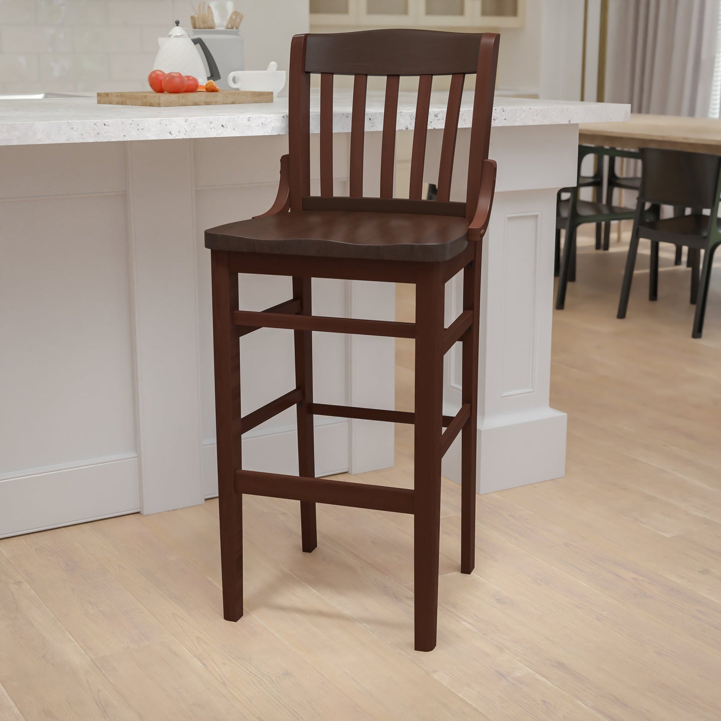 Walnut Wood Stool XU-DG-W0006BAR-WAL-GG