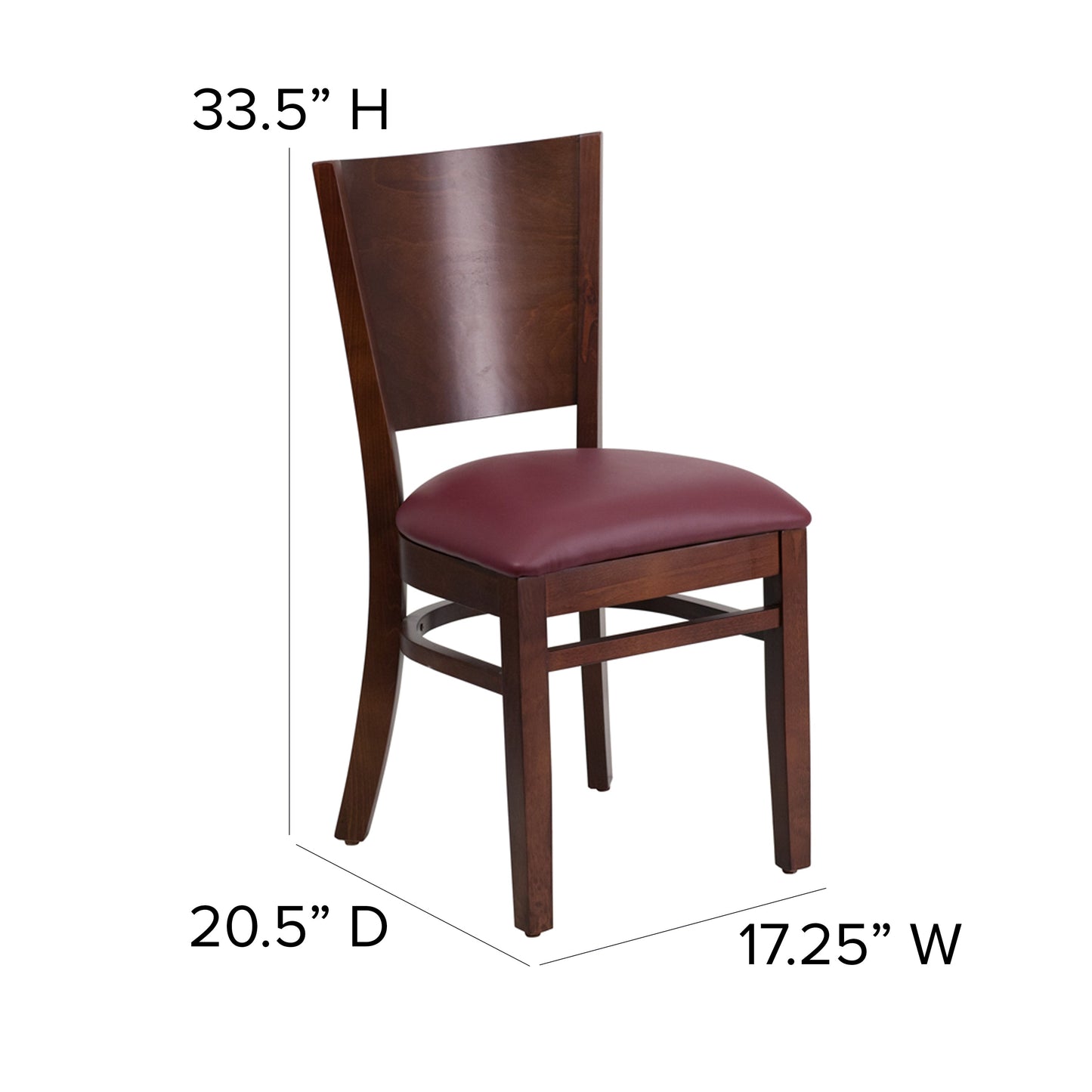 Walnut Wood Chair-Burg Vinyl XU-DG-W0094B-WAL-BURV-GG