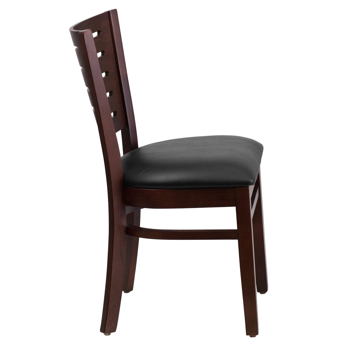 Walnut Wood Chair-Blk Vinyl XU-DG-W0108-WAL-BLKV-GG