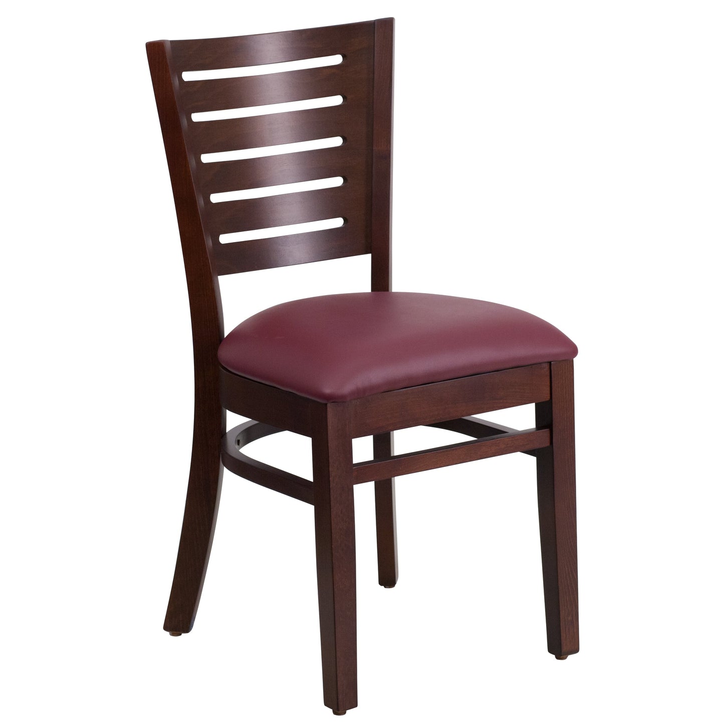 Walnut Wood Chair-Burg Vinyl XU-DG-W0108-WAL-BURV-GG