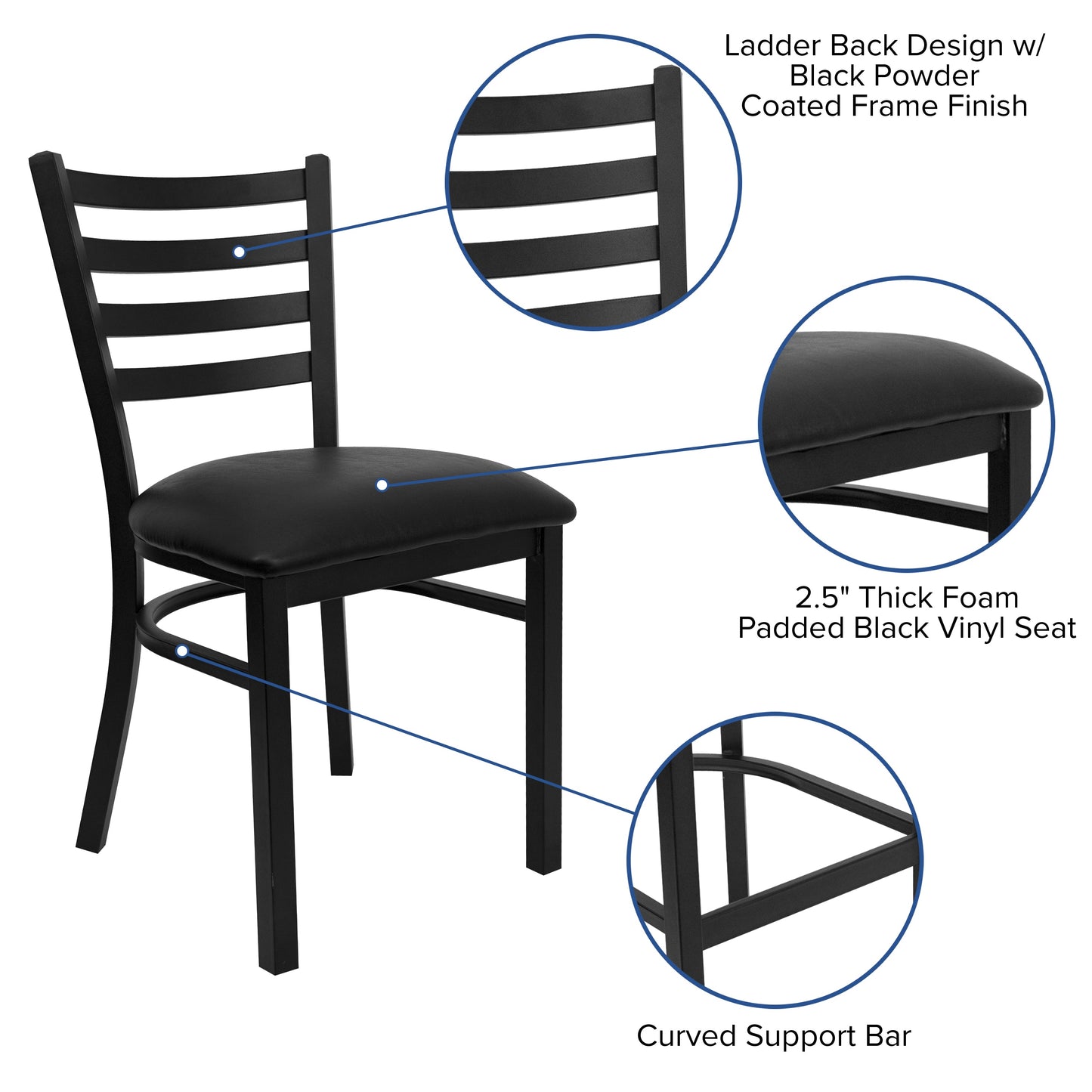 Metal Dining Chair for High Traffic Businesses