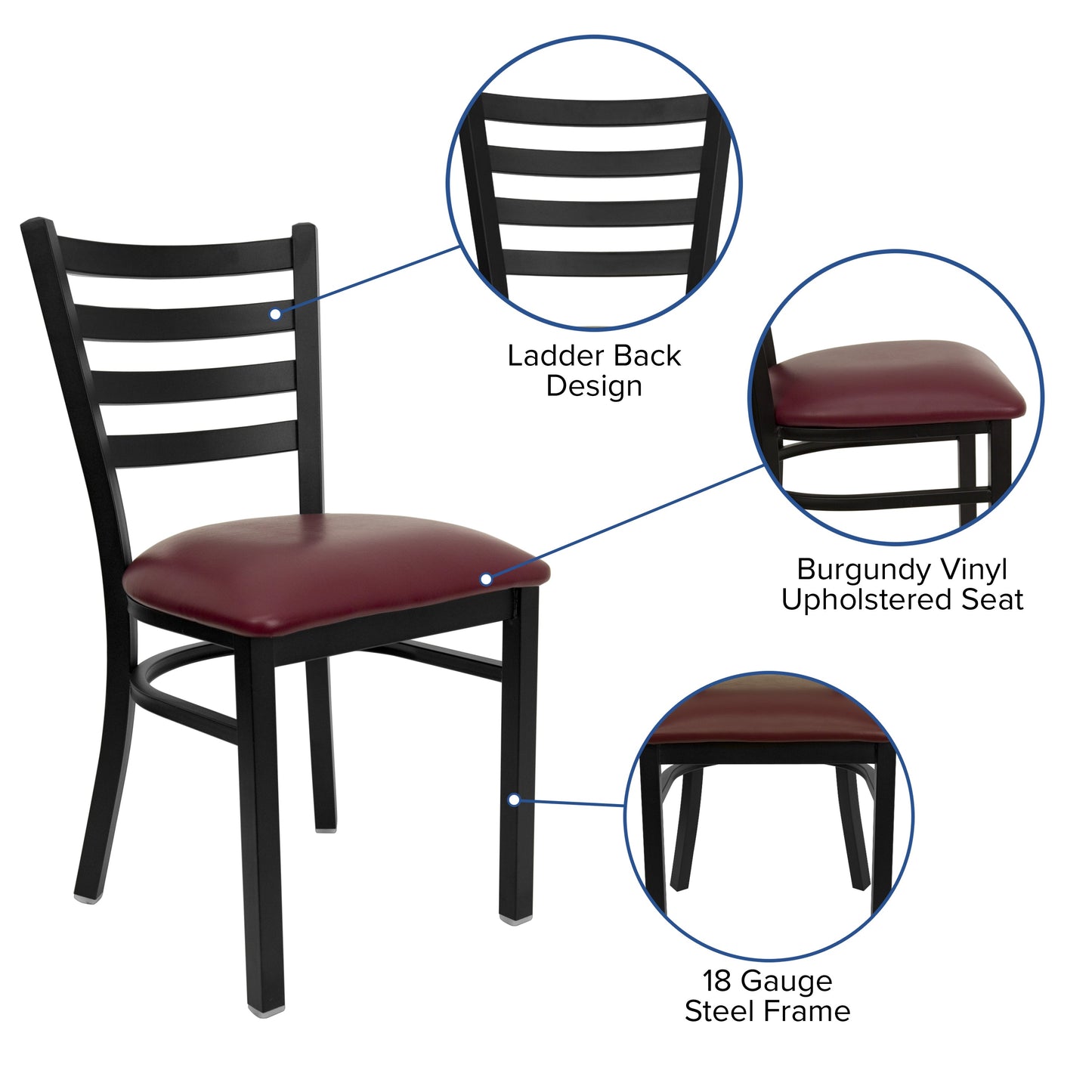 Metal Dining Chair for High Traffic Businesses