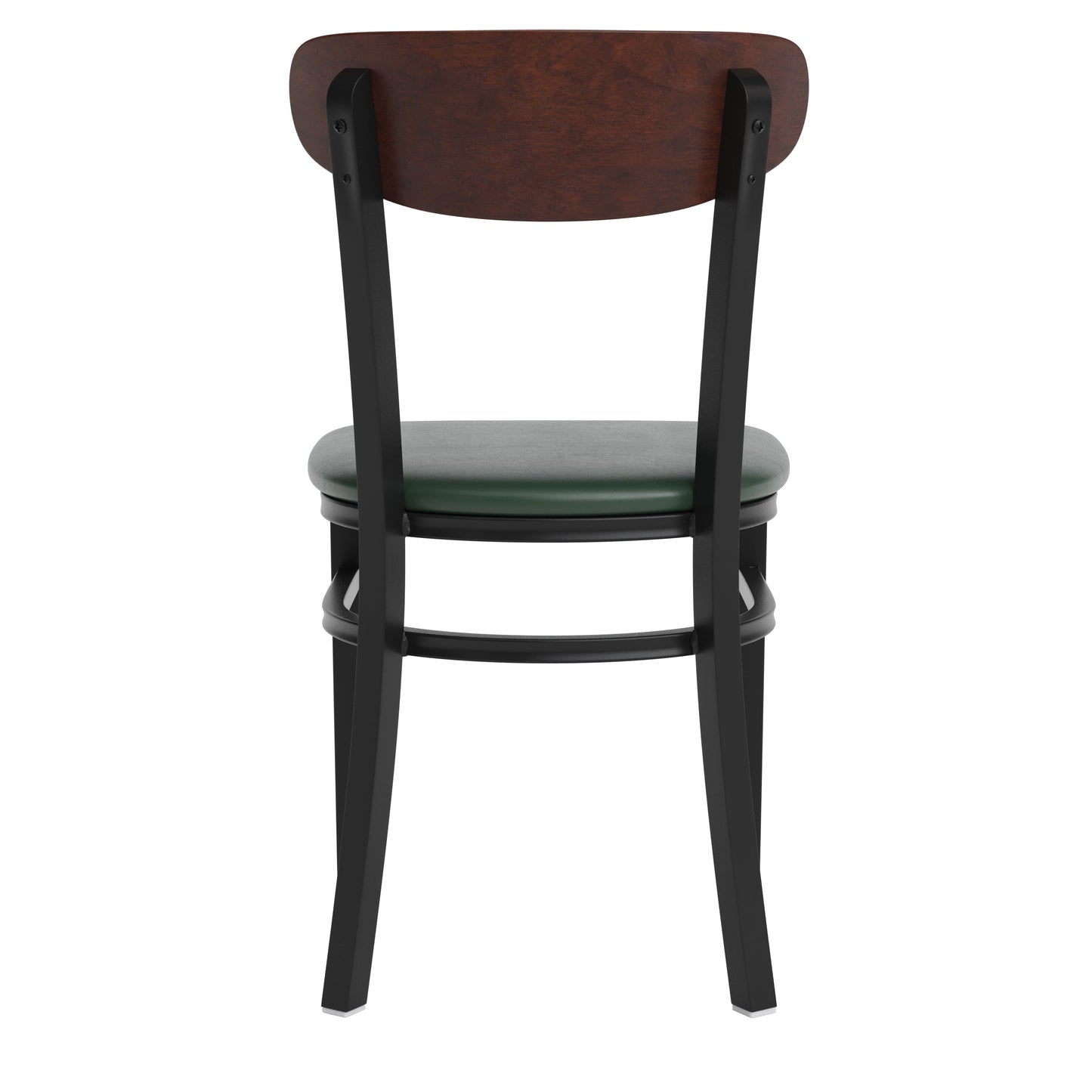 Commercial Dining Chair with Vinyl Upholstered Seat and Wood Boomerang Back