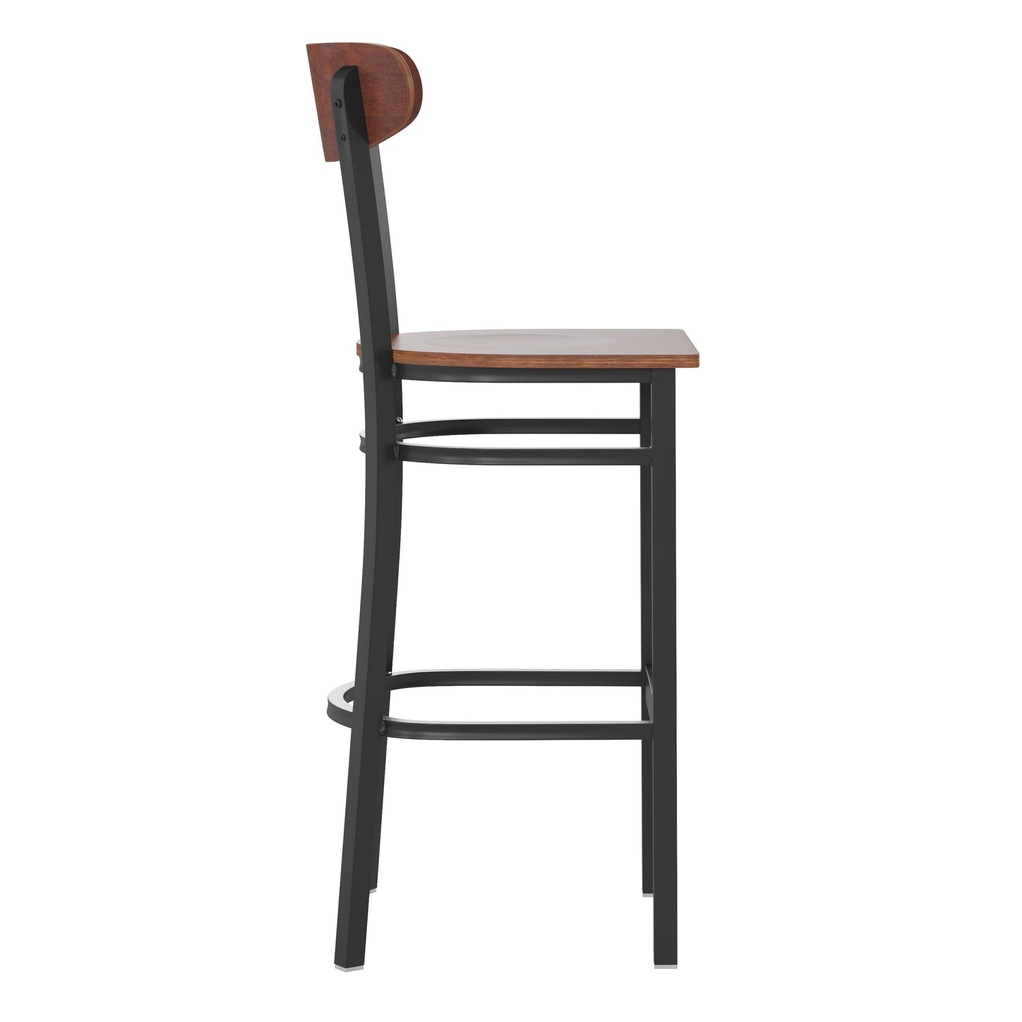 Walnut Metal & Wood Barstool XU-DG6V6B-WAL-GG