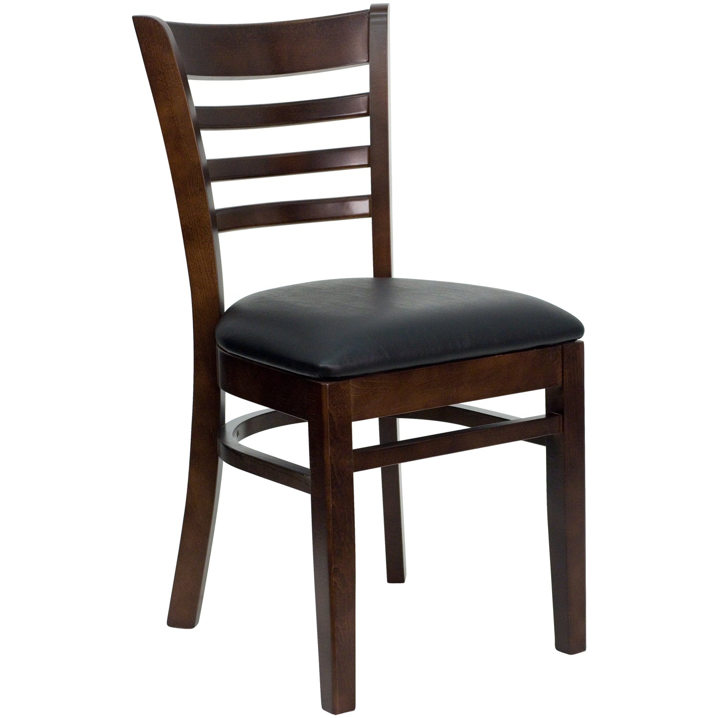 Walnut Wood Chair-Blk Vinyl XU-DGW0005LAD-WAL-BLKV-GG