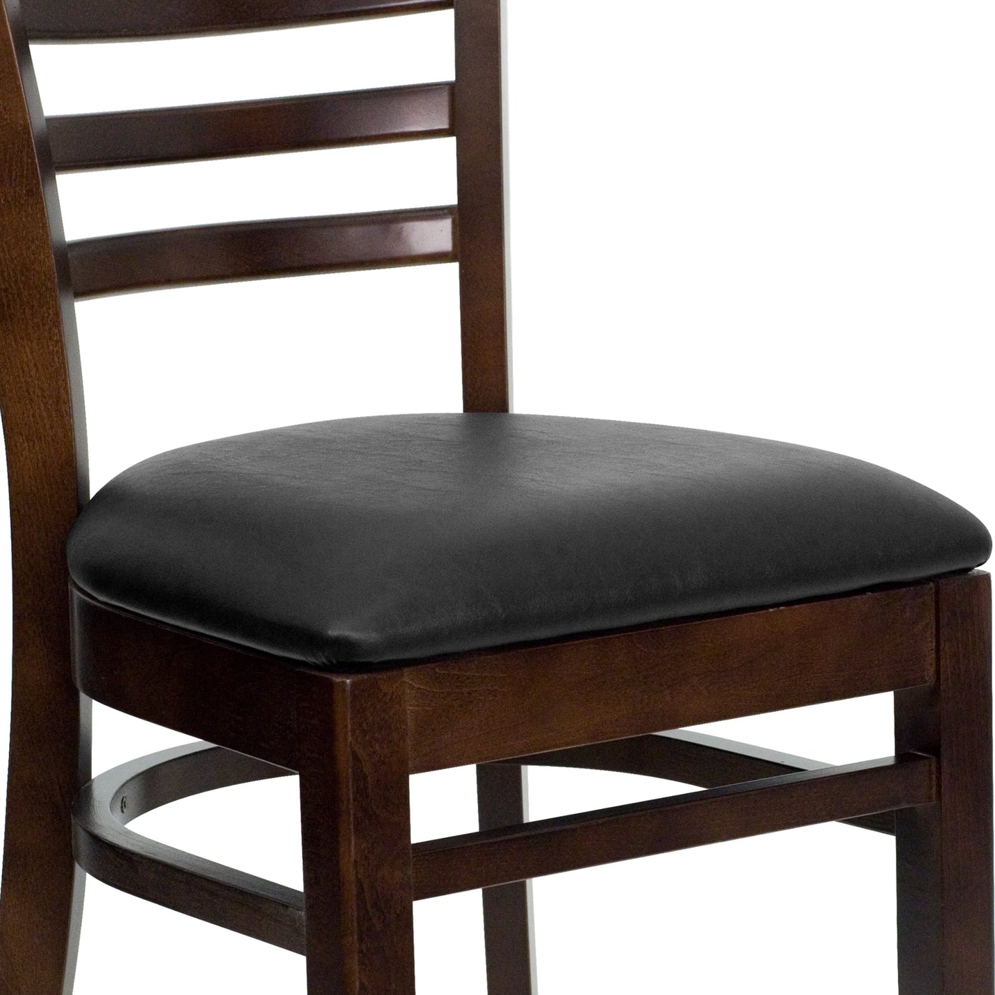 Walnut Wood Chair-Blk Vinyl XU-DGW0005LAD-WAL-BLKV-GG