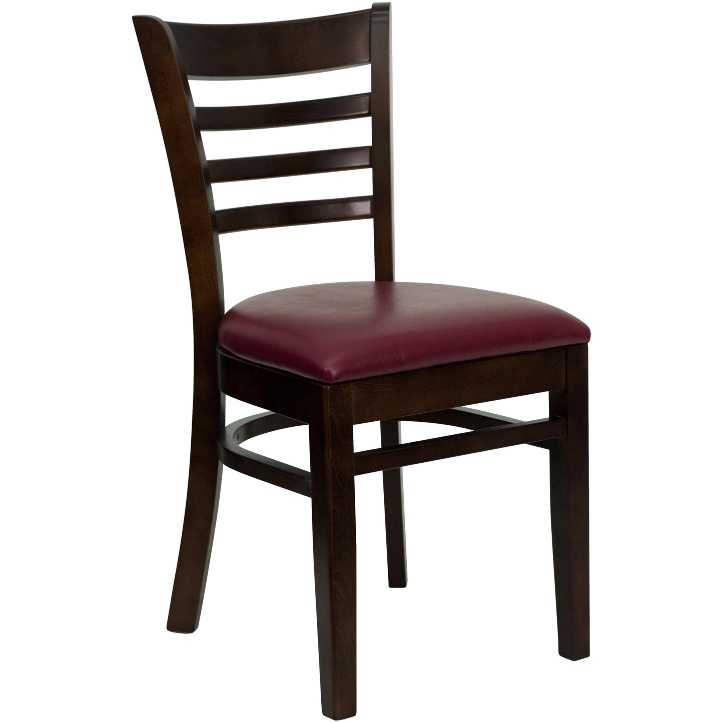 Walnut Wood Chair-Burg Vinyl XU-DGW0005LAD-WAL-BURV-GG