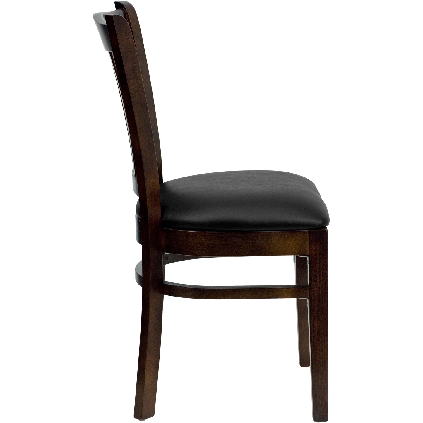 Walnut Wood Chair-Blk Vinyl XU-DGW0008VRT-WAL-BLKV-GG