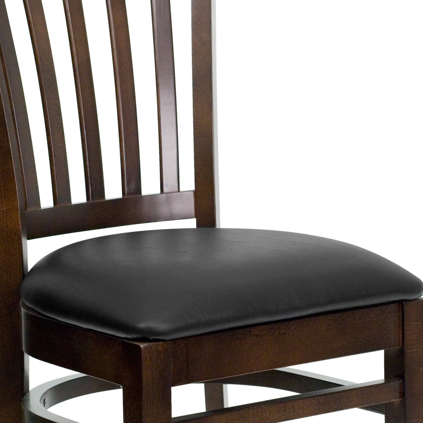 Walnut Wood Chair-Blk Vinyl XU-DGW0008VRT-WAL-BLKV-GG