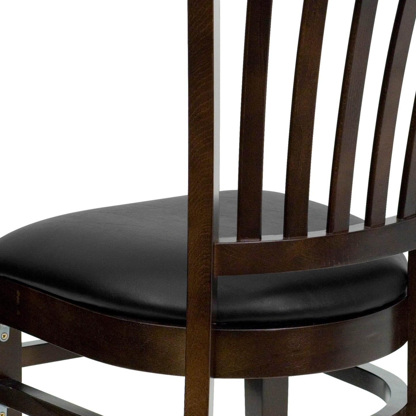 Walnut Wood Chair-Blk Vinyl XU-DGW0008VRT-WAL-BLKV-GG