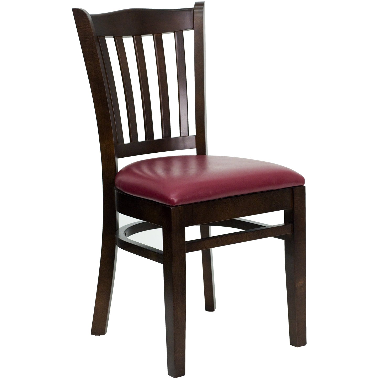 Walnut Wood Chair-Burg Vinyl XU-DGW0008VRT-WAL-BURV-GG