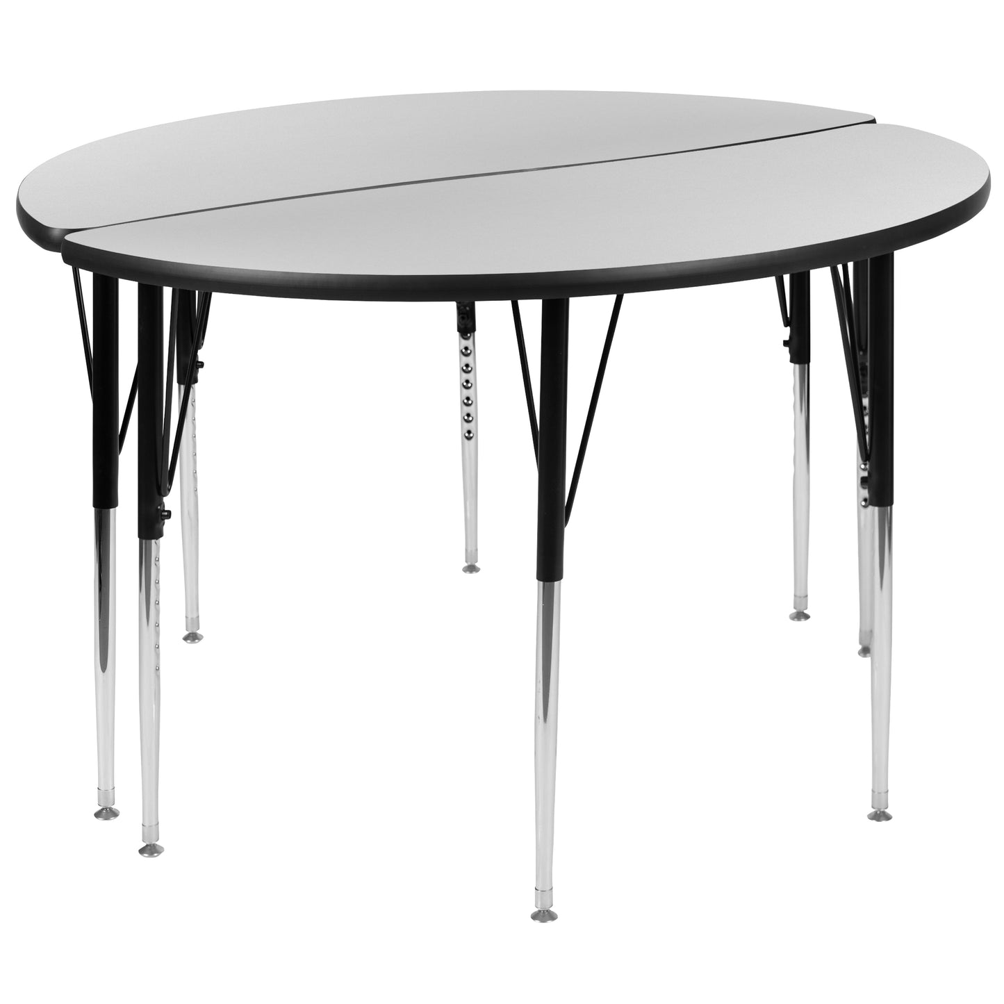 2PC 48" Circle Grey Table Set XU-GRP-A48-HCIRC-GY-T-A-GG