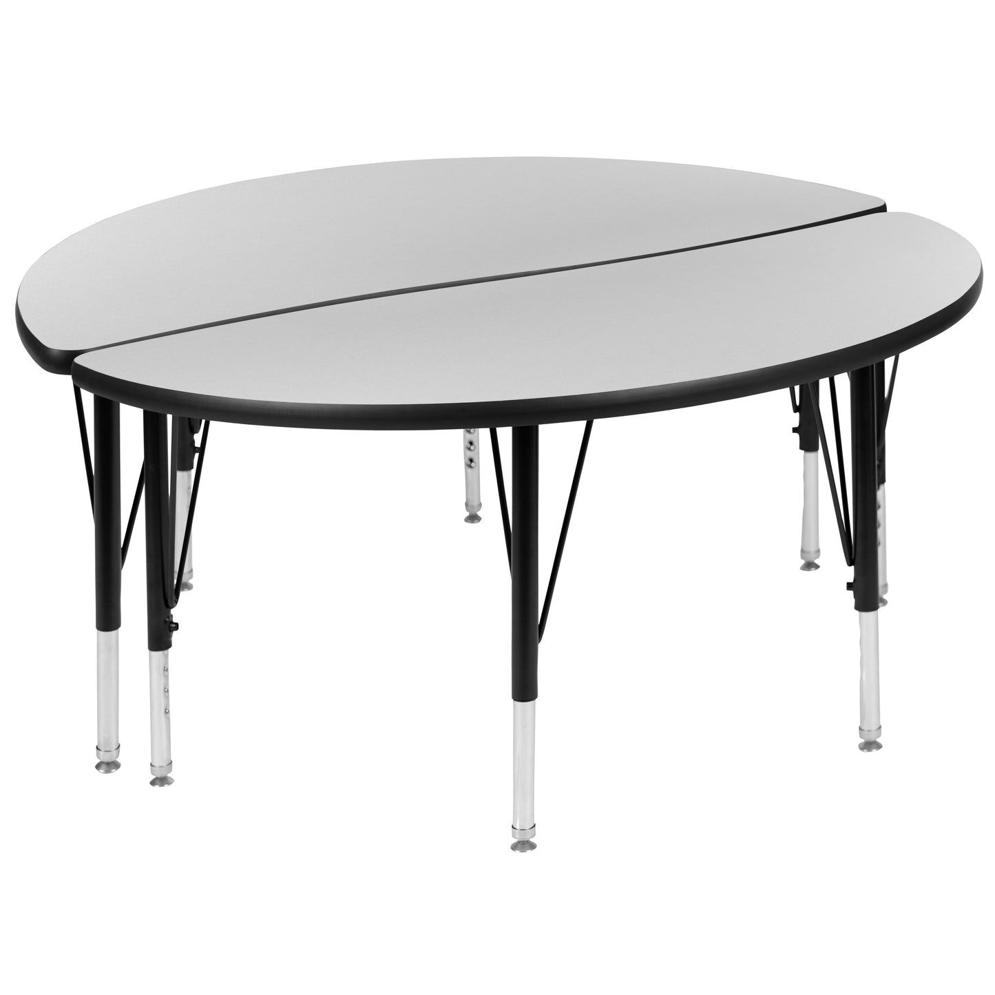 2PC 48" Circle Grey Table Set XU-GRP-A48-HCIRC-GY-T-P-GG