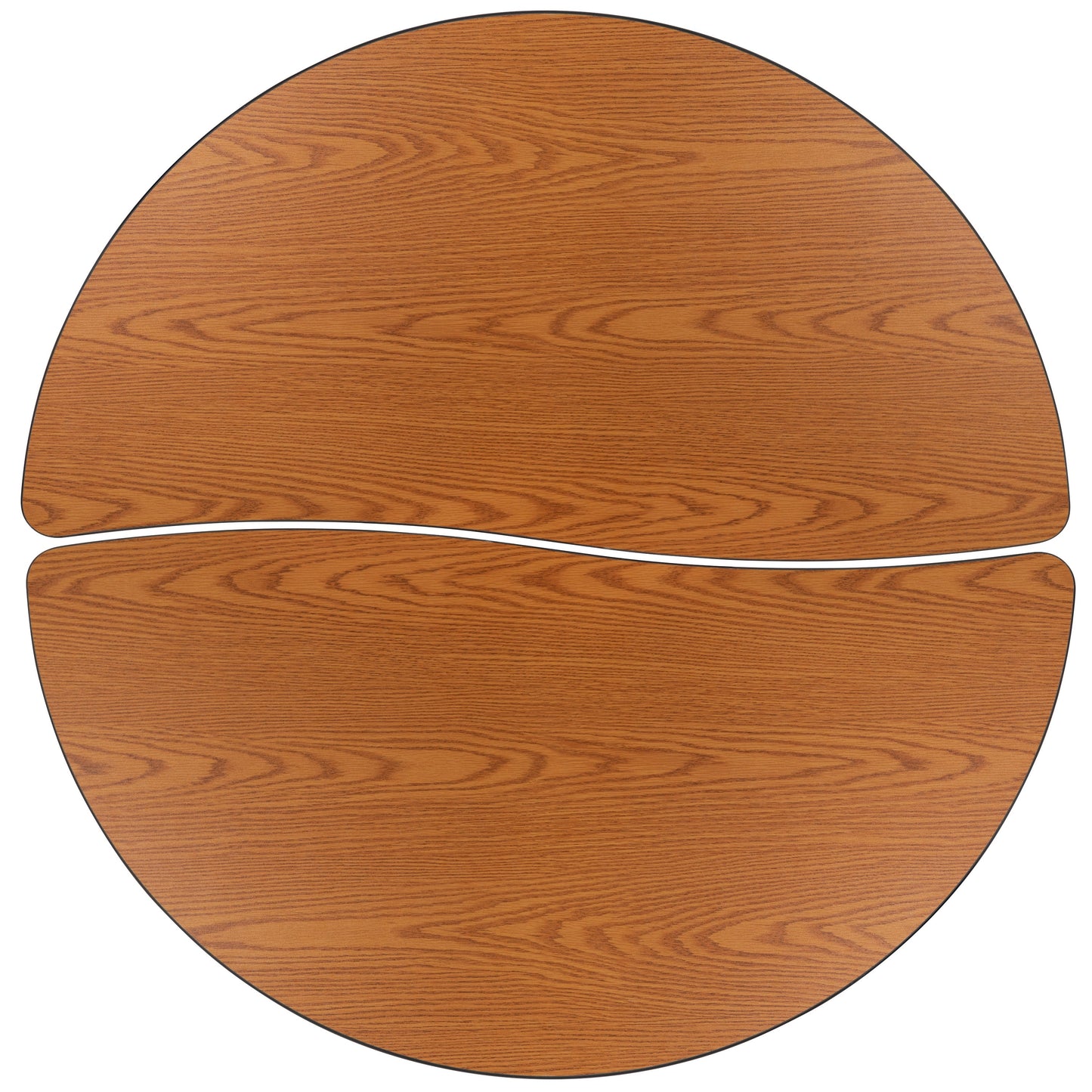 2PC 48" Circle Oak Table Set XU-GRP-A48-HCIRC-OAK-T-A-CAS-GG