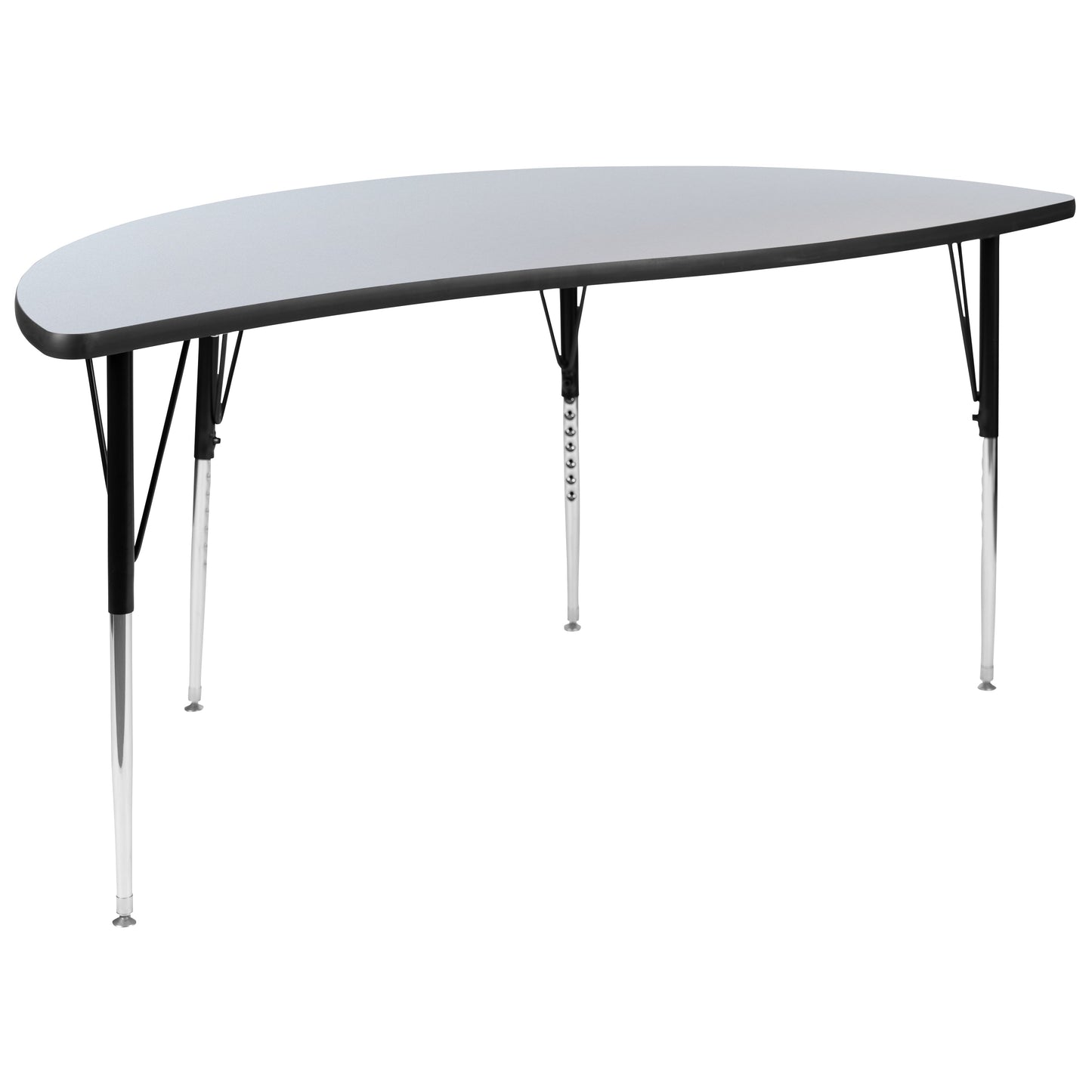 2PC 60" Circle Grey Table Set XU-GRP-A60-HCIRC-GY-T-A-GG