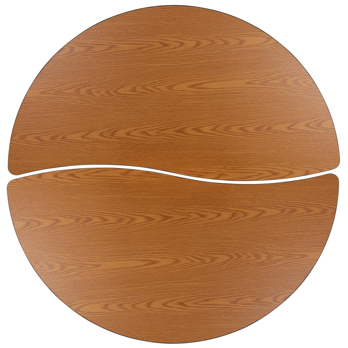 2PC 60" Circle Oak Table Set XU-GRP-A60-HCIRC-OAK-T-A-CAS-GG