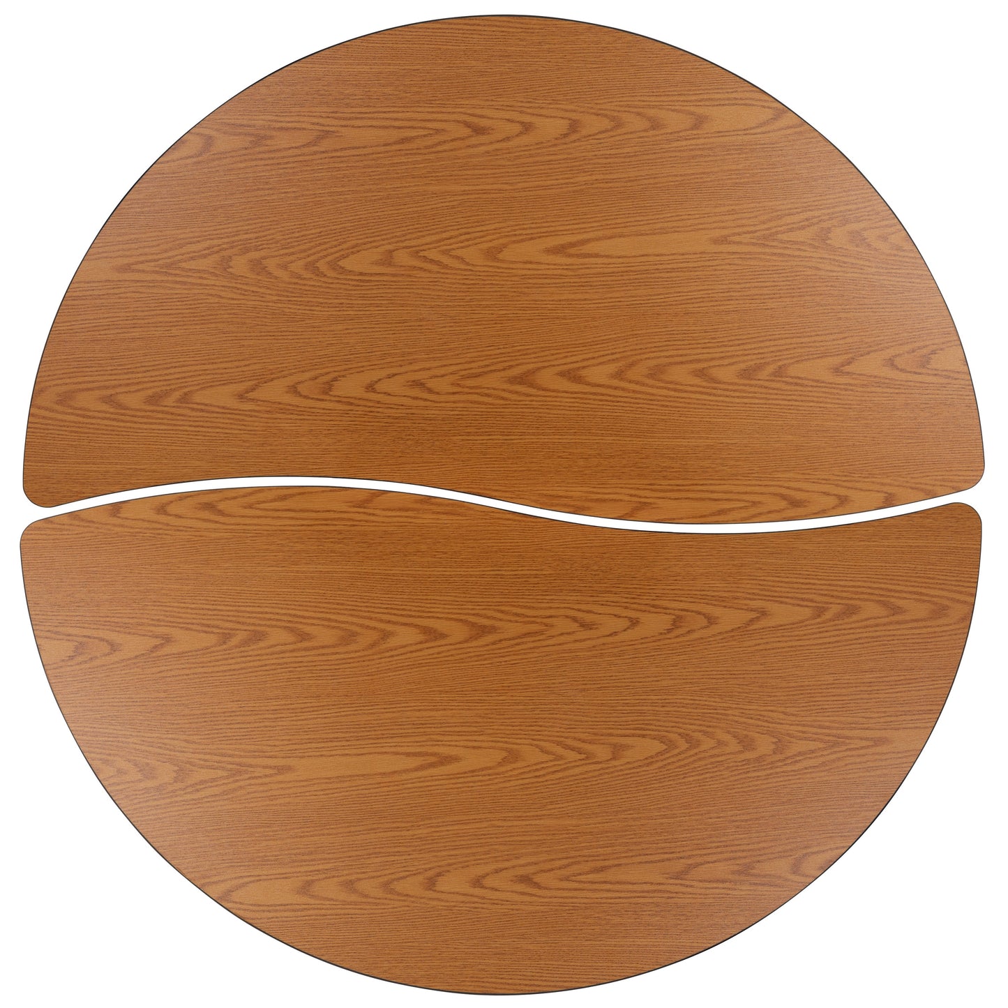 2PC 60" Circle Oak Table Set XU-GRP-A60-HCIRC-OAK-T-P-CAS-GG