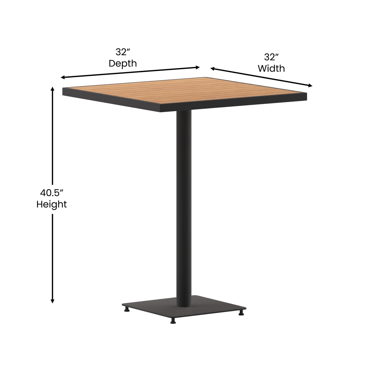 32"SQ Faux Teak Bar Table XU-HW1045-3232-GG