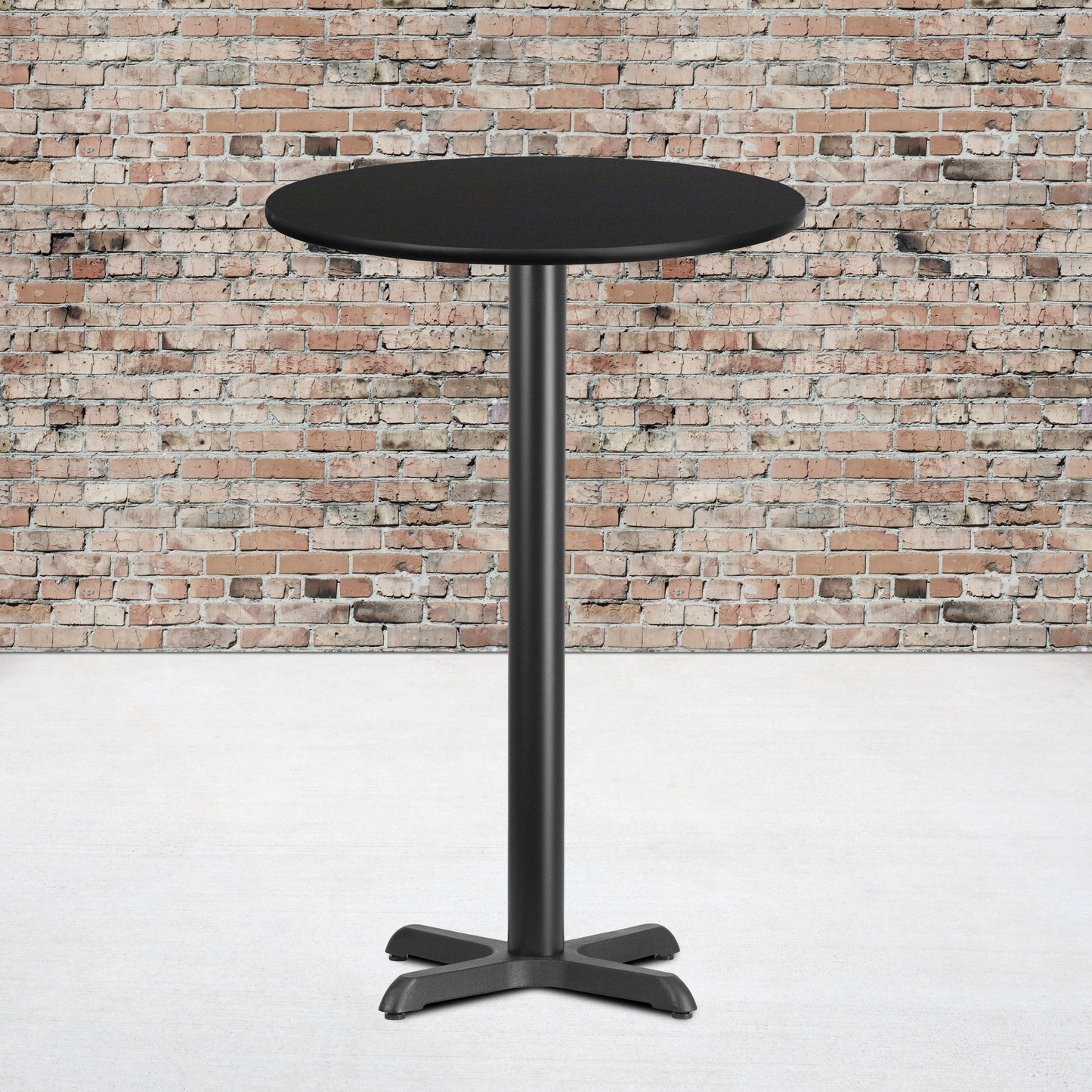 24RD Black Table-22x22 X-Base XU-RD-24-BLKTB-T2222B-GG