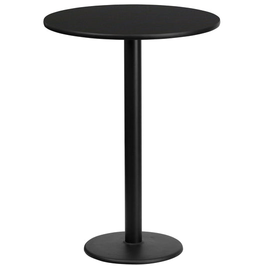 24RD Black Table-18RD Base XU-RD-24-BLKTB-TR18B-GG