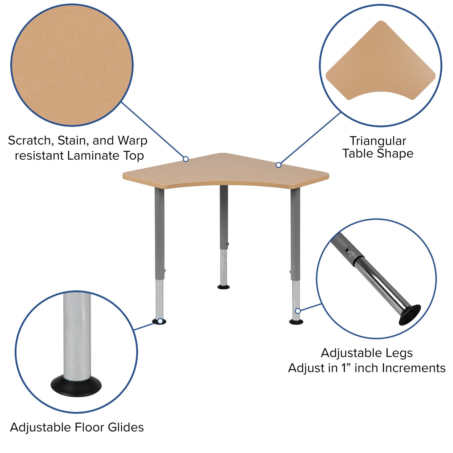 Natural Collaborative Desk XU-SF-1003-NAT-A-GG