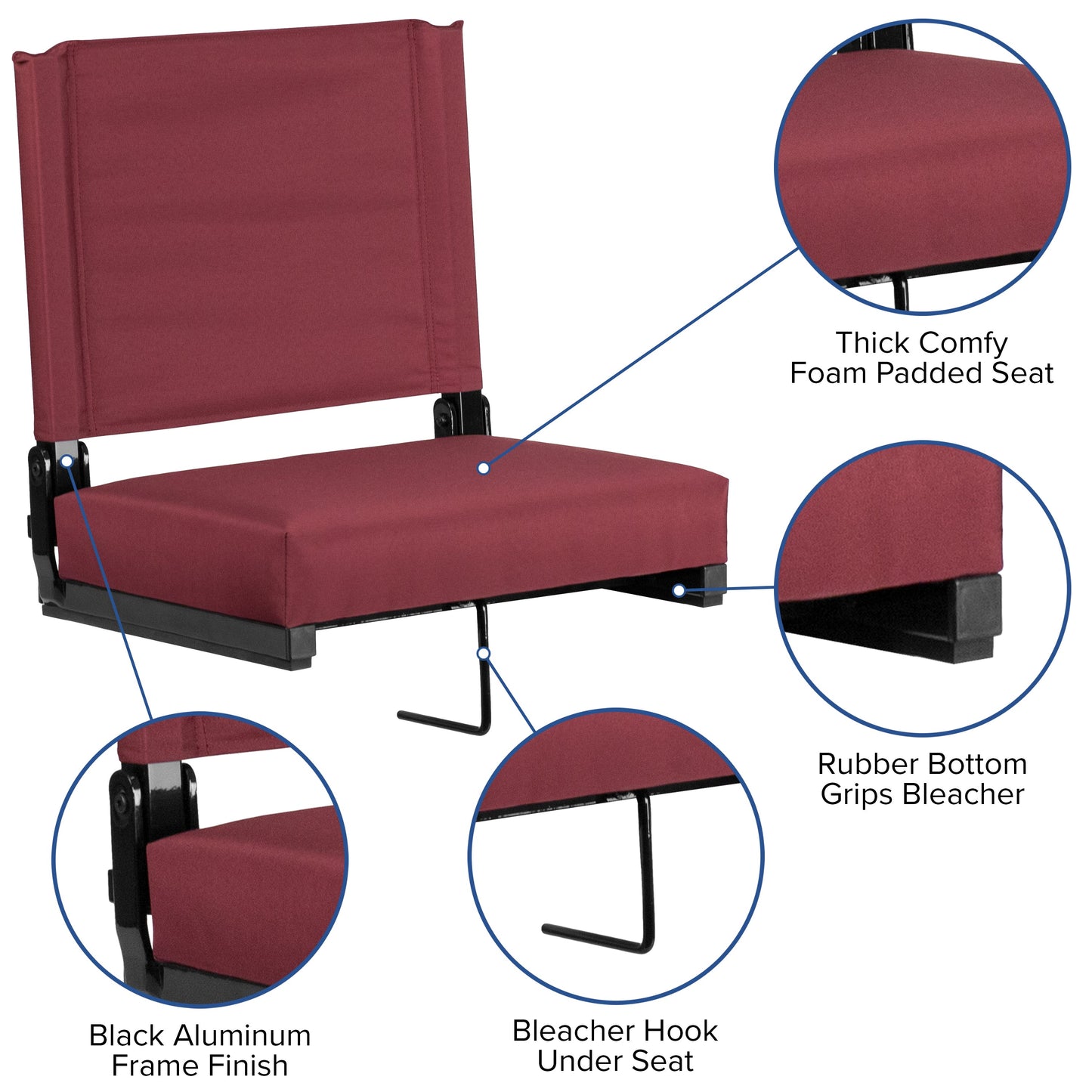 Maroon Stadium Chair XU-STA-M-GG