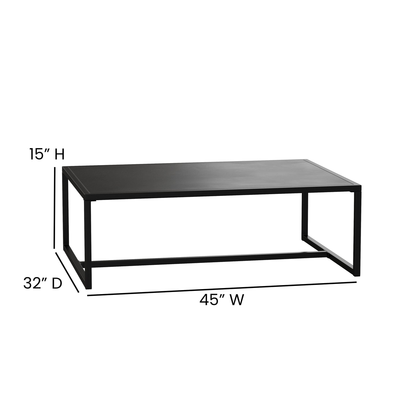 Black Outdoor Coffee Table XU-T6R60USO-1T-BK-GG