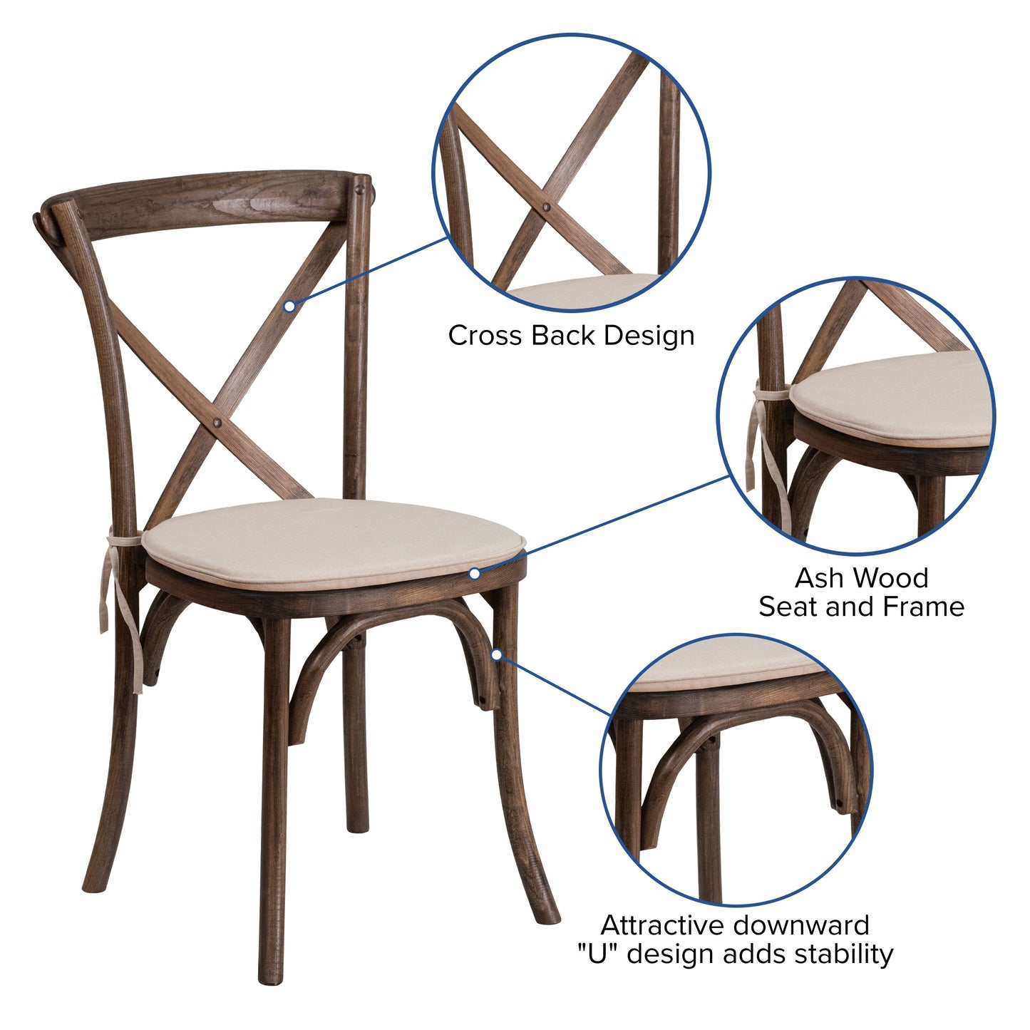 Early Amer. Cross Back Chair XU-X-EA-NTC-GG