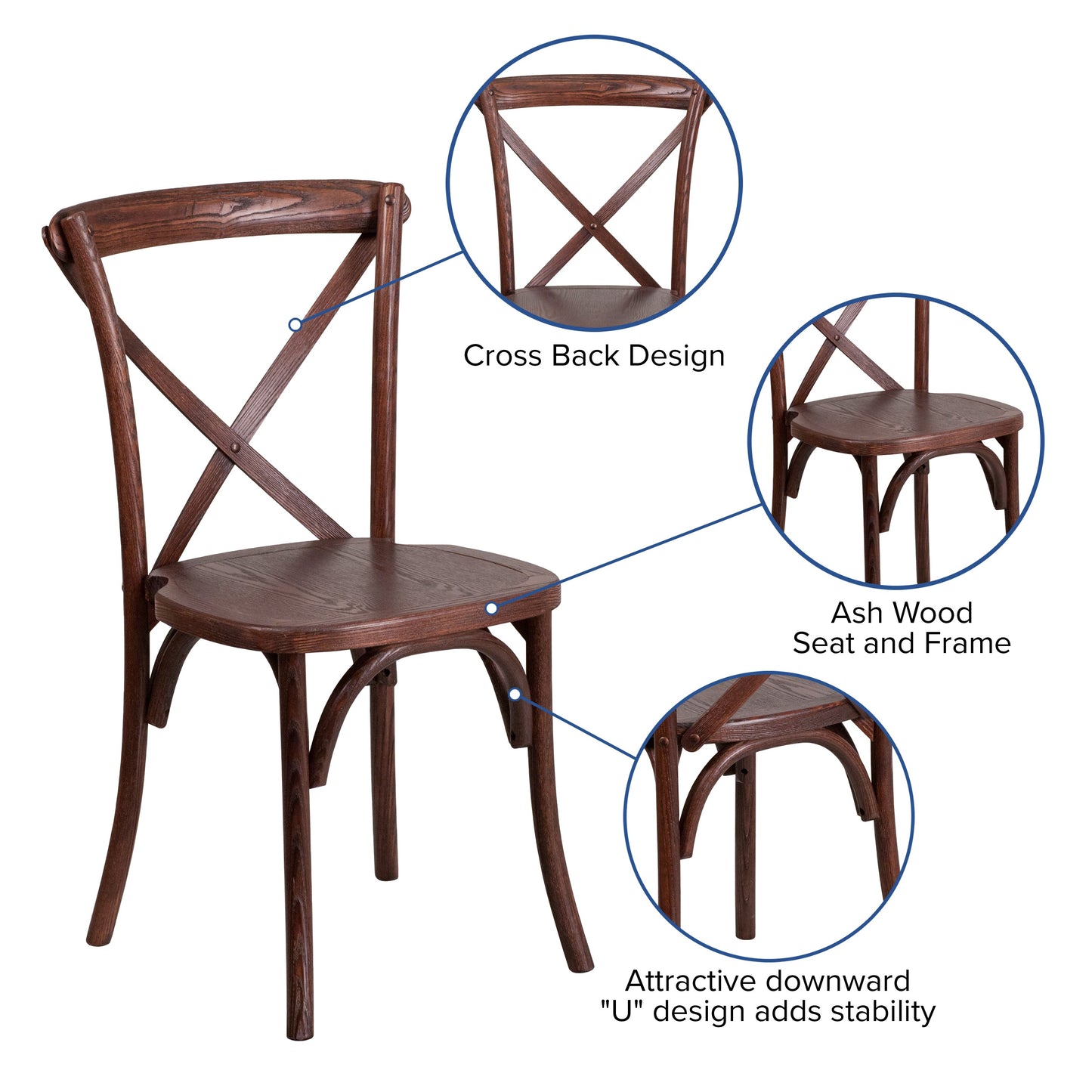 Mahogany Cross Back Chair XU-X-MAH-GG