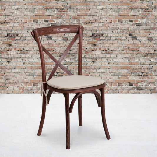 Mahogany Cross Back Chair XU-X-MAH-NTC-GG