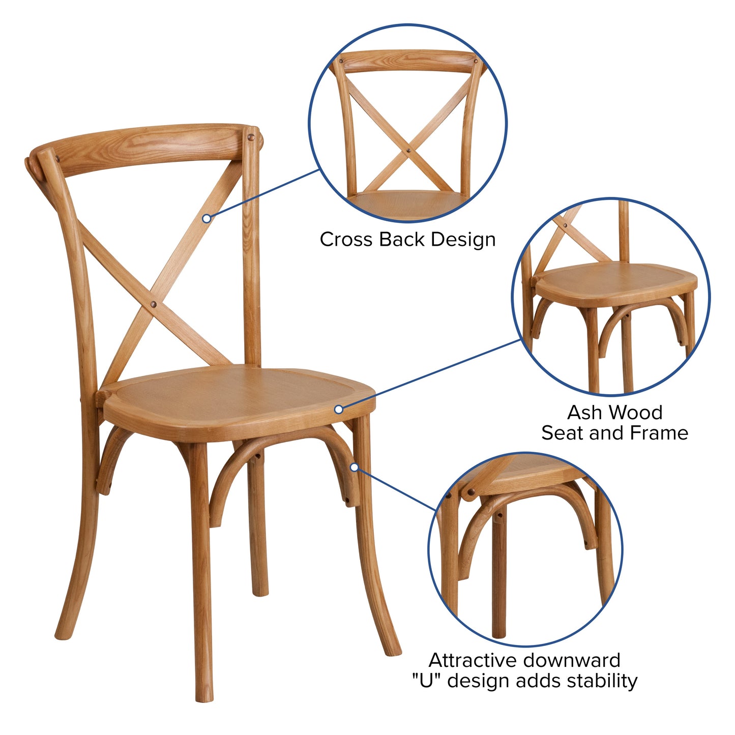 Oak Cross Back Chair XU-X-OAK-GG