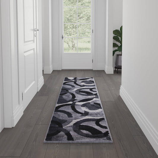 2x7 Black/Gray Area Rug YK-F968A-D9276I-27-BK-GG