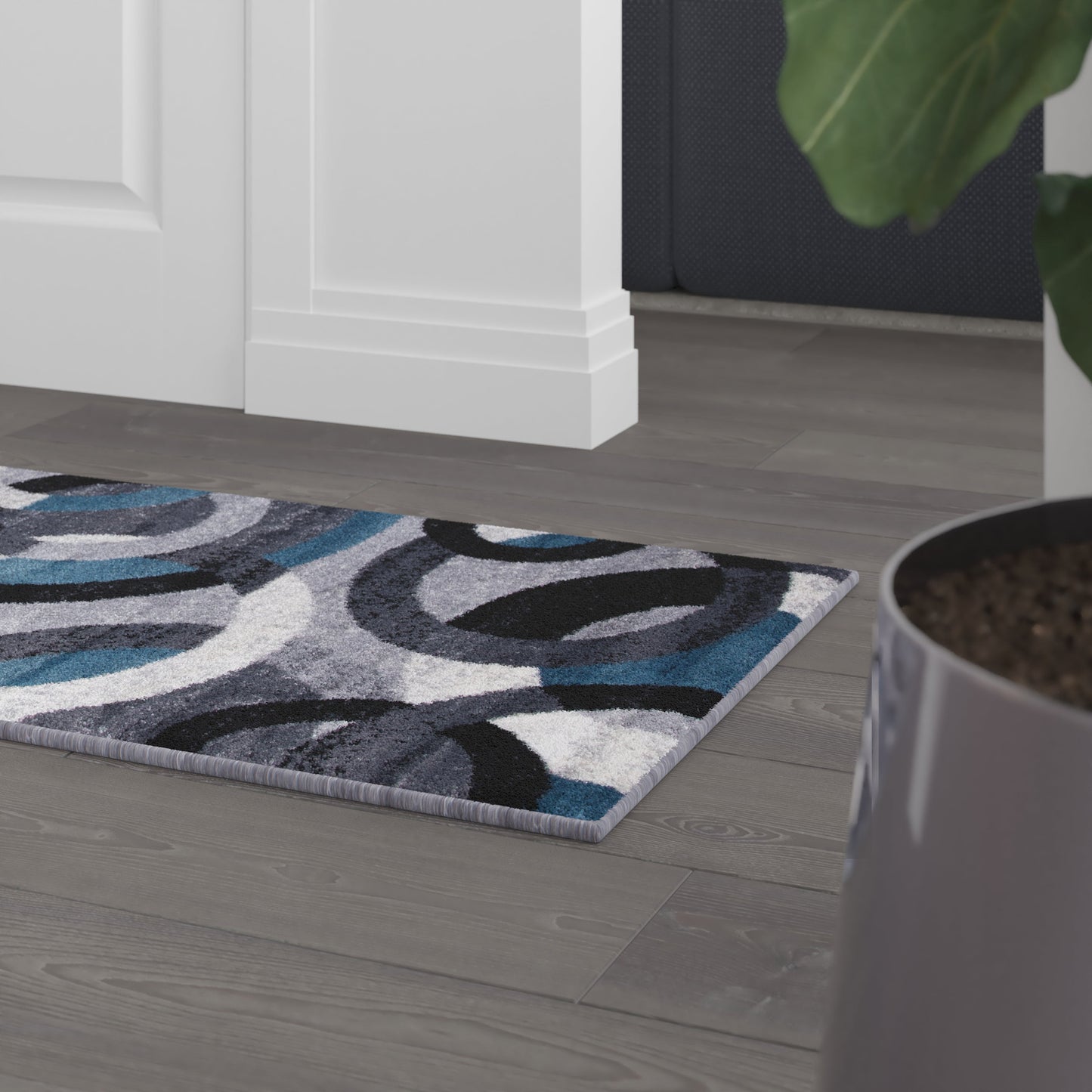 2x7 Blue/Gray Area Rug YK-F968B-D9826-27-BL-GG