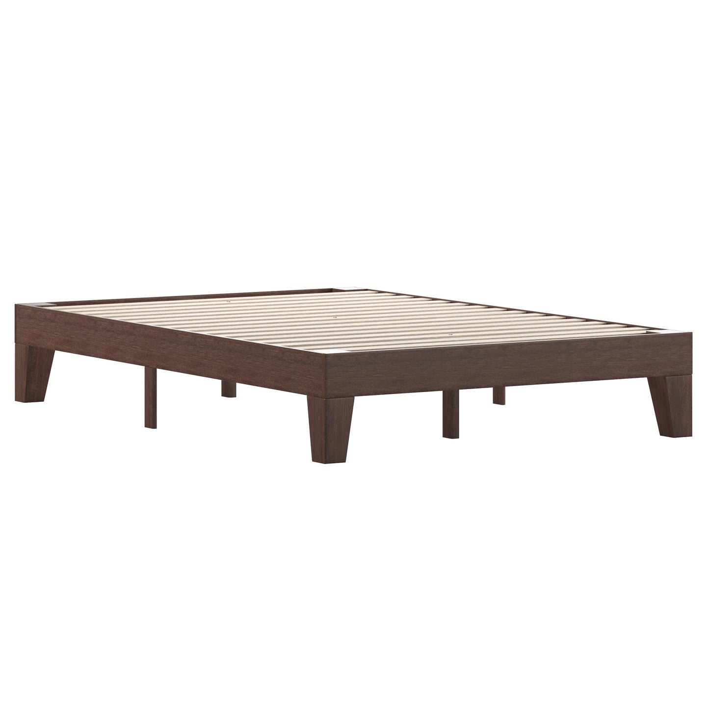 Walnut Full Platform Bed YKC-1090-F-WAL-GG