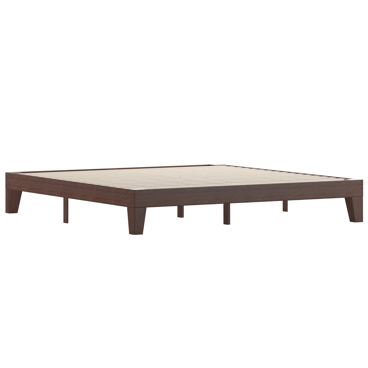 Walnut King Platform Bed YKC-1090-K-WAL-GG