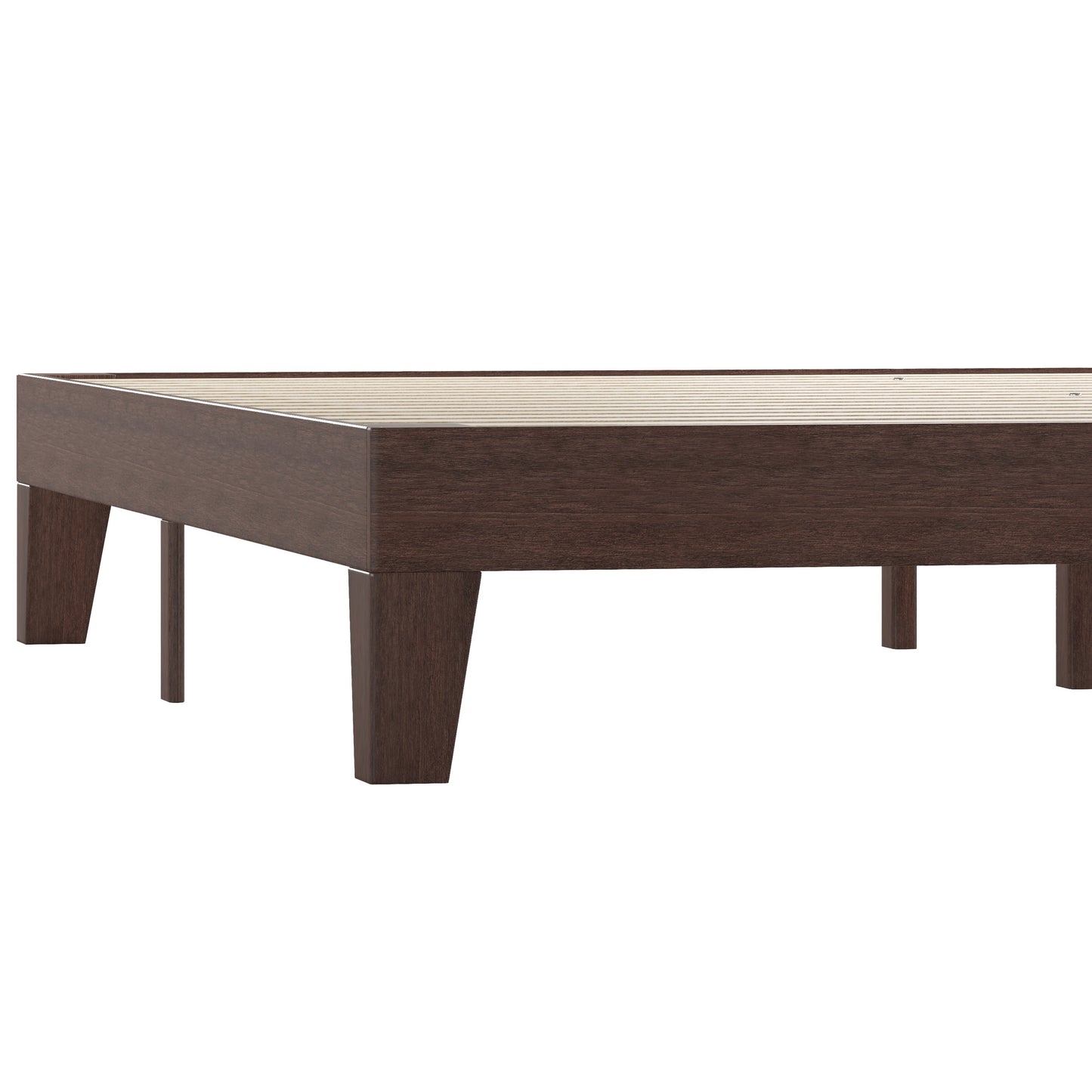 Walnut King Platform Bed YKC-1090-K-WAL-GG