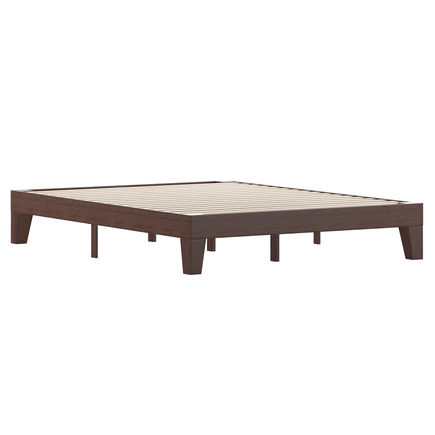 Walnut Queen Platform Bed YKC-1090-Q-WAL-GG