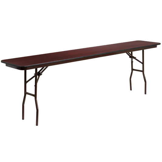 18x96 Mahogany Training Table YT-1896-HIGH-WAL-GG