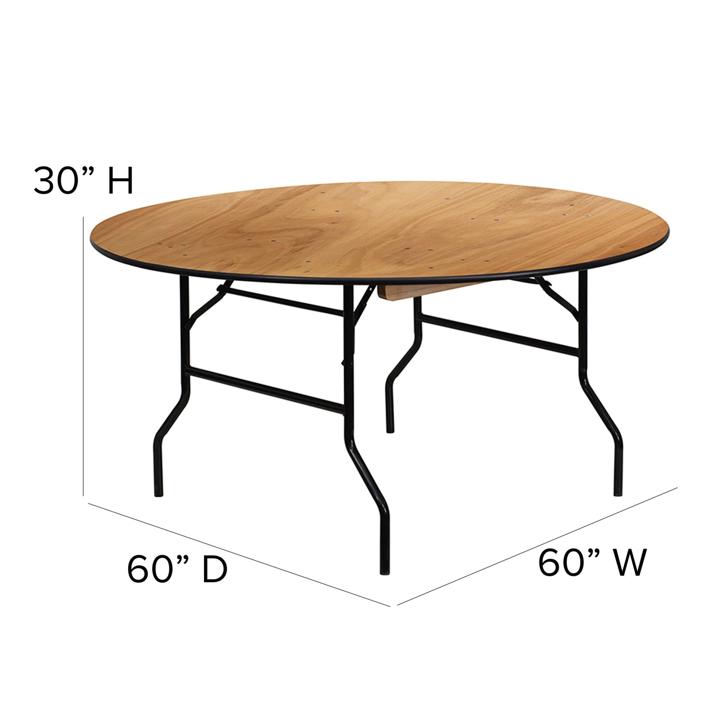 60RND Wood Fold Table YT-WRFT60-TBL-GG