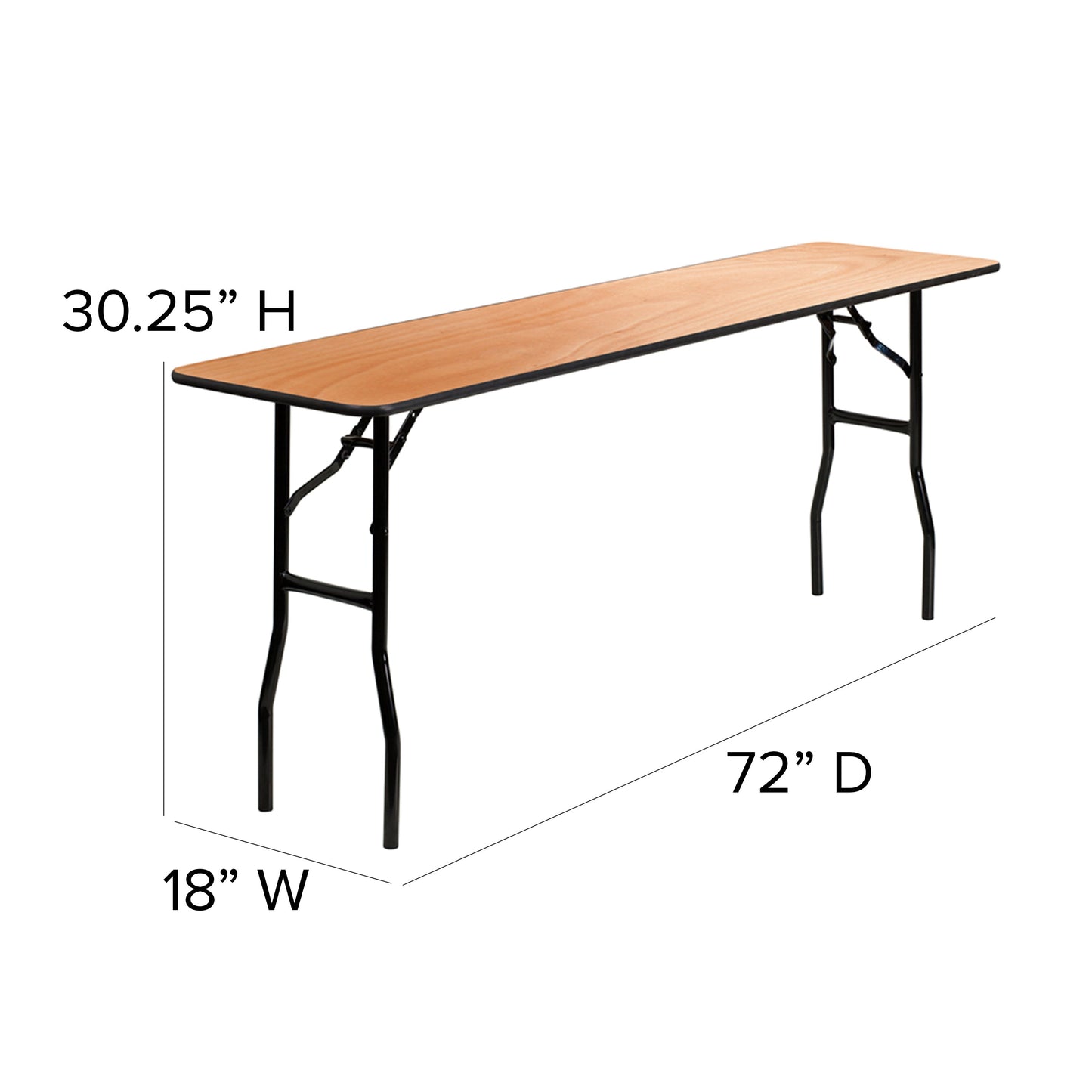 18x72 Wood Fold Training Table YT-WTFT18X72-TBL-GG