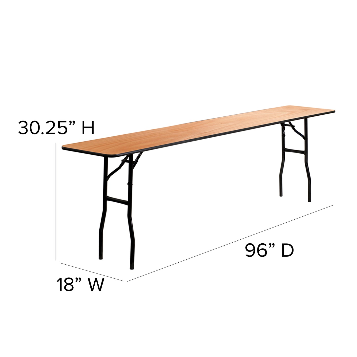 18x96 Wood Fold Training Table YT-WTFT18X96-TBL-GG